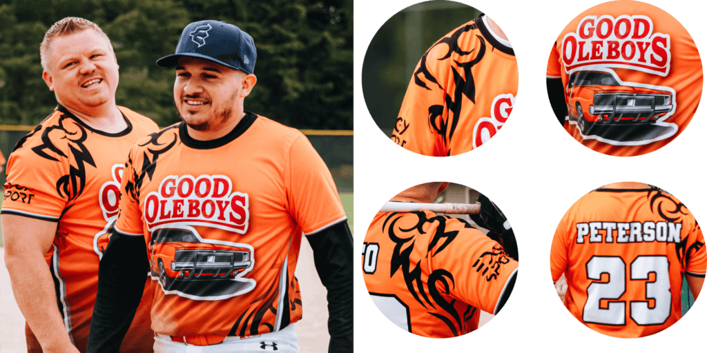 unlimited design options for slowpitch softball jerseys